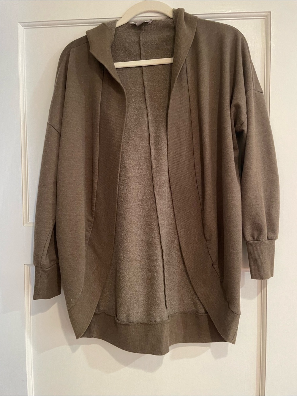 Rubbish Olive Green Hooded Open-Front Cardigan
